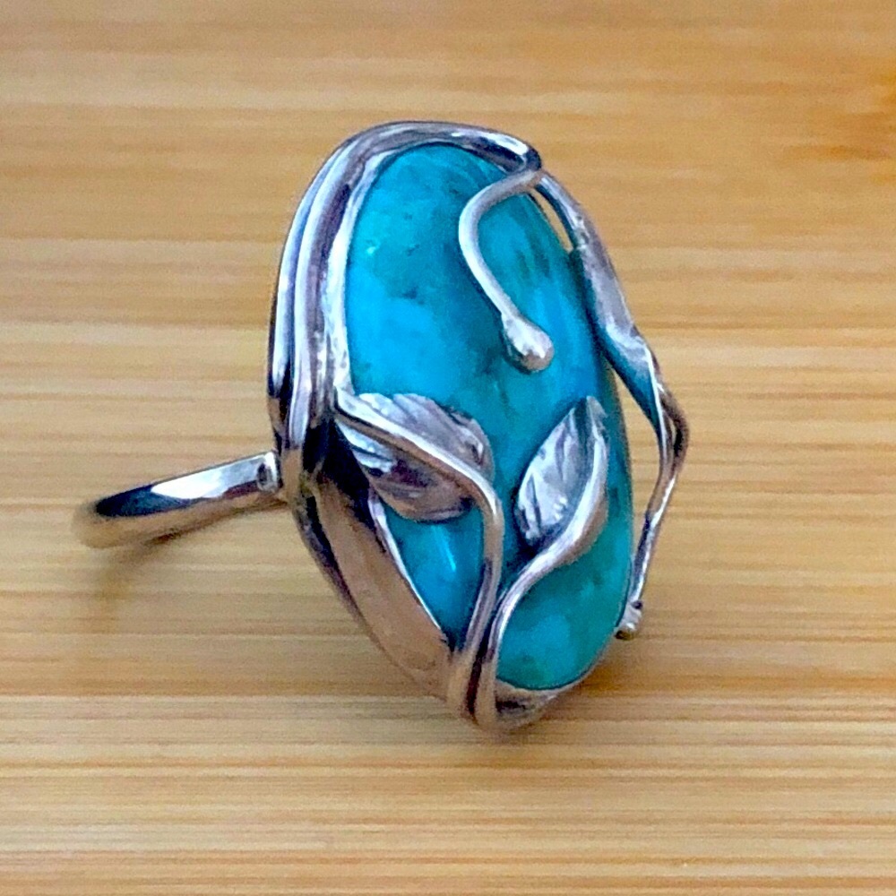 $79  Estate Fashion Ring   Sterling Silver   Marked ID  925 SSP   Size 10 & 1/4 - Picture 4 of 9